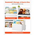 thumbnail image 3 of VEVOR Kids Reading Nook, Wooden Storage Bench with Backrest, Kids Bookshelf & Toy Organizer, Large Toy Box Chest for Playroom, Living Room or Entryway, Easy Assembly, 66.9 x 15.8 x 31.5 in, White, 3 of 9