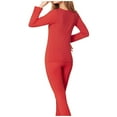 thumbnail image 5 of Htigea Soft Thermal Underwear Sets for Women Lightweight Long Johns Base Layer Pajamas Warm Top and Bottom 2 Pack Red XL, 5 of 5