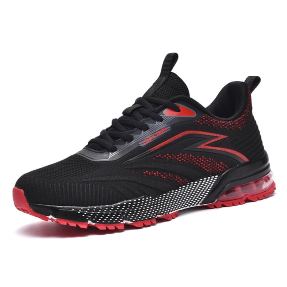 Men's Air Cushion Running Shoes, Breathable Mesh Athletic Sneakers, Lightweight Lace-Up Footwear with Shock Absorption for Gym, Jogging, and Everyday Wear