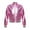 Pink, variant on Alvivi Kids Girls Shiny Metallic Long Sleeve Zipper Jacket Coat Jazz Hip Hop Street Dance Outwear