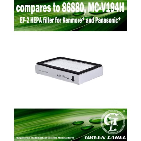 Mc V194h Hepa Exhaust Filter For Kenmore EF-2 Exhaust HEPA Vacuum Filter (compares to 86880) and for Panasonic (compares to MC-V194H). Genuine Green Label Product. ()