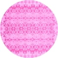 thumbnail image 1 of Ahgly Company Indoor Round Abstract Pink Modern Area Rugs, 8' Round, 1 of 4