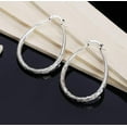 thumbnail image 5 of 925 Sterling Silver Smooth Circle Big Oval Hoop Earrings For Women Fashion Party Jewelry Wedding Accessory, 5 of 5
