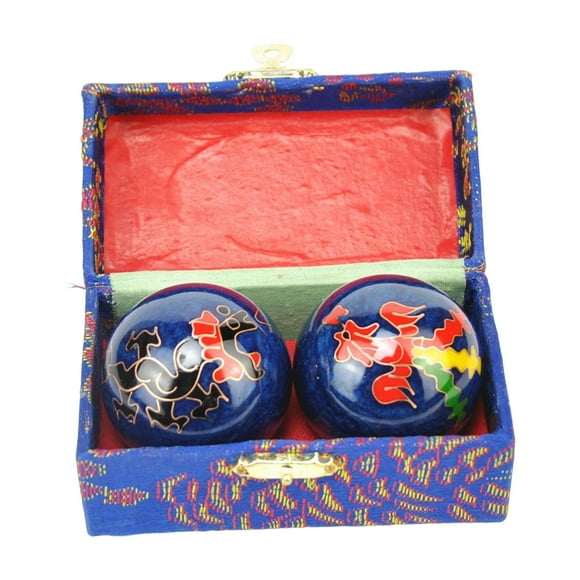 Bolas de Salud chinas Fernando con Caja de Almacenamiento 2 piezas Azul