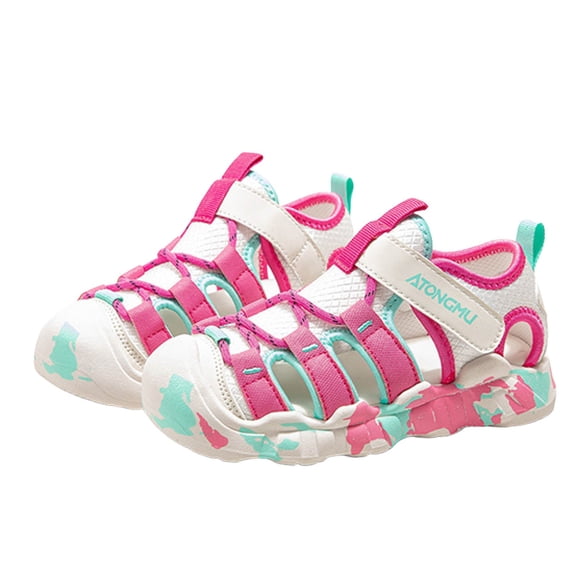 Krdevn Boys' Closed-Toe Sport Sandals, Lightweight Breathable Outdoor Shoes, Comfortable Non- Walking Sandals for Daily Play,10.5-11 Years