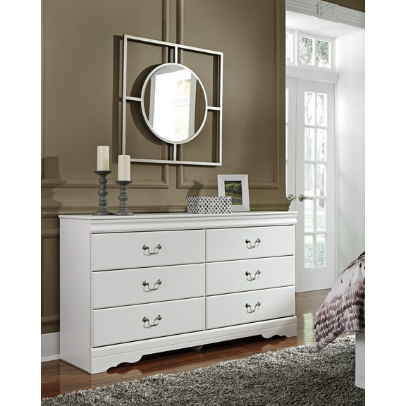 Ashley Furniture Anarasia 6 Drawer Double Dresser in White