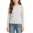 thumbnail image 6 of Acaics Girls' Long-Sleeve Layering T-Shirt: Solid-Color Modal Long-Sleeve Crew Neck Casual High-Neck Top, Ages 1–13, 6 of 7