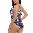 thumbnail image 4 of Sikiie colorful Polka dot bow Print Women One Piece Swimsuits Tummy Control One Shoulder Bathing Suits Ruffle Swimwear, From S to XXL-XX-Large, 4 of 6