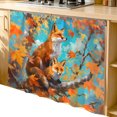 thumbnail image 2 of Fall Forest Fox Cabinet Curtain 35"Wx35"L,Dustproof Under Sink Skirt with Self Adhesive Tape,Fall Orange Red Autumn Maple Leaves Cabinet Curtain Cover for Kitchen Sink,Bathroom Vanity,Laundry Room, 2 of 9