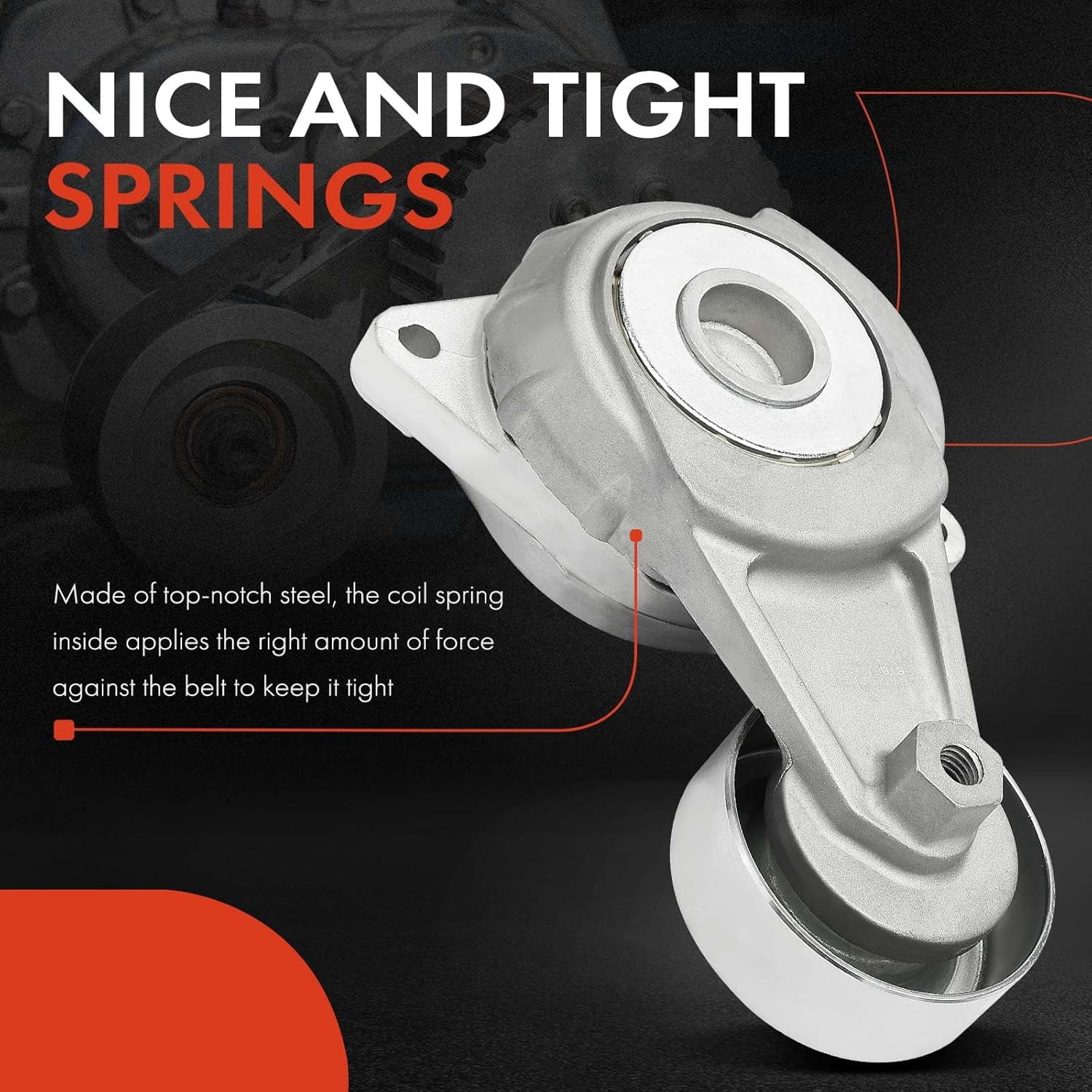 A-Premium Automatic Belt Tensioner Assembly with Pulley Compatible with Honda Fit Hatchback 2009 2010 2011 2012 2013 L4 1.5L
