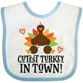 thumbnail image 3 of Inktastic Thanksgiving Cutest Turkey in Town Boys or Girls Baby Bib, 3 of 4