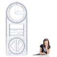 thumbnail image 2 of High Quality Multifunctional Geometric Ruler Multifunctional Student Math Transparent Plastic Scale, 2 of 3