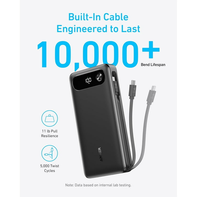 Anker Power Bank, 20,000mAh Portable Charger with Built-in