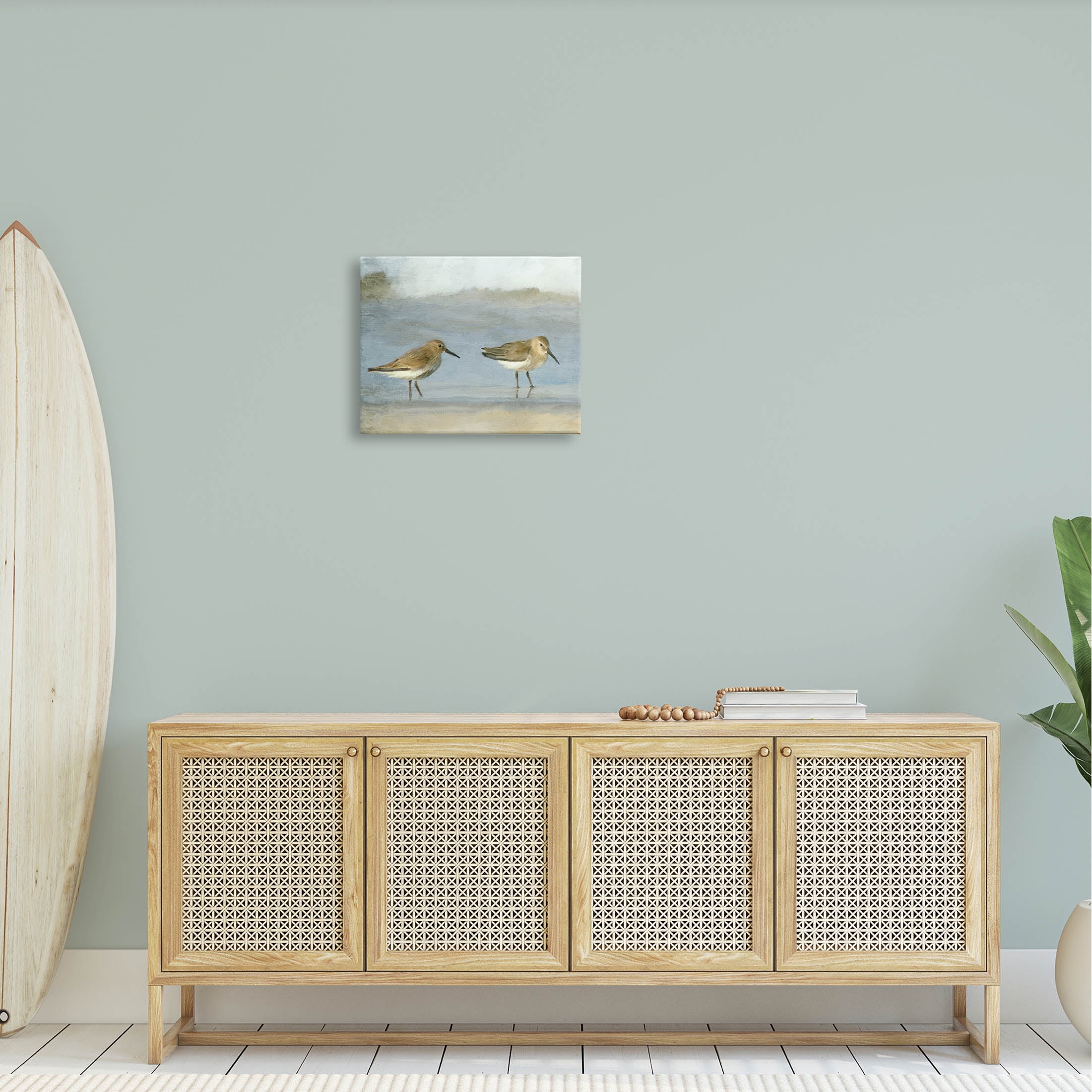 Stupell Industries Two Sandpipers Stepping Beach Shore Painting Gallery Wrapped Canvas Print Wall Art, Design by Kim Allen
