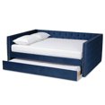 thumbnail image 3 of Baxton Studio Larkin Contemporary Upholstered with Trundle Daybed, Full, Navy Blue, 3 of 12