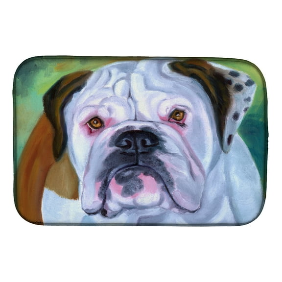 Caroline's Treasures Miss English Bulldog Dish Drying Mat