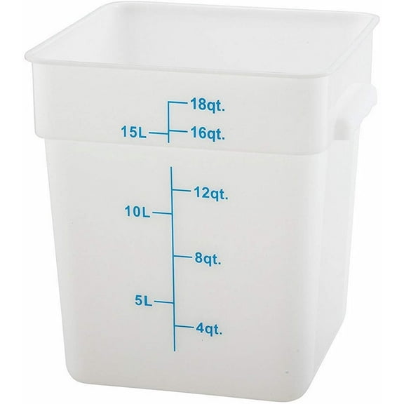 Winco Square Storage Container, 18-Quart, White