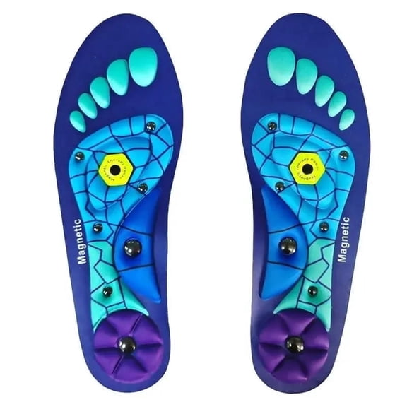 RUNJIG Shoe Insoles & Inserts Arch Support, Shock Absorbing, Foot Pain, High Arch, Plantar Fasciitis, Blue, L(44-47), 1 Pair