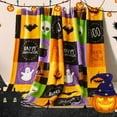 thumbnail image 3 of zuhoeo Halloween Fleece Throw Blanket, Pumpkin, Leaves Fall Plaid Blanket, Soft Fuzzy Plush for Couch Sofa or Bed, Luxury Flannel Lap Blanket, for Kids, Adults, Wife, Self (50" x 60"), 3 of 6
