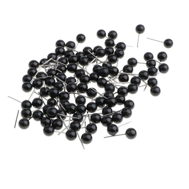 Kit de 100 ojos de plástico negro para fieltrar con aguja, 4 mm.