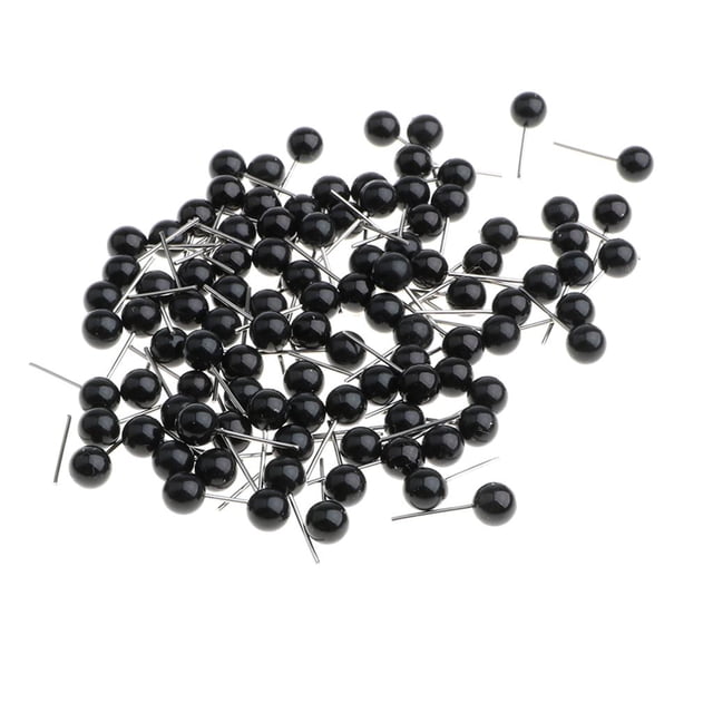 Kit de 100 ojos de plástico negro para fieltrar con aguja, 4 mm.
