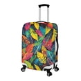 thumbnail image 2 of HELLHERO Easy Washing Travel Baggage Cover for Vacation Long Distance Travel, Polyester Ammonia Breathable Luggage Protective Case, Colorful Leaf Pattern Design, 2 of 7