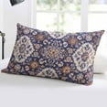 thumbnail image 5 of Blue Boho Throw Pillow Cover 16 x 24 Inch Decorative Pillow Cover Farmhouse Neutral Flowers Pattern Aesthetic Lumbar Pillowcase Seasonal Rectangle Cushion Case for Couch Sofa Bed Living Room, 5 of 7