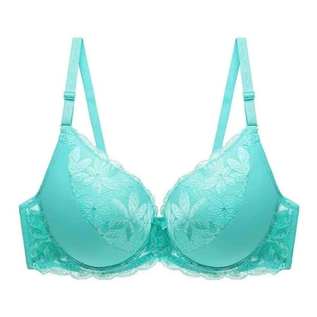 Oplxuo Lace Bra Sexy Bralettes Womens Wireless Balconette Bras Half Cups Double-Layered Soft
