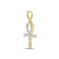 thumbnail image 2 of 10kt Yellow Gold Mens Round Diamond Ankh Cross Charm Pendant 1/2 Cttw, 2 of 3