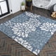 thumbnail image 1 of Alfombra Jonathan Y Zinnia, diseño floral moderno, 1,2 m², azul marino y aguamarina, 1 of 7