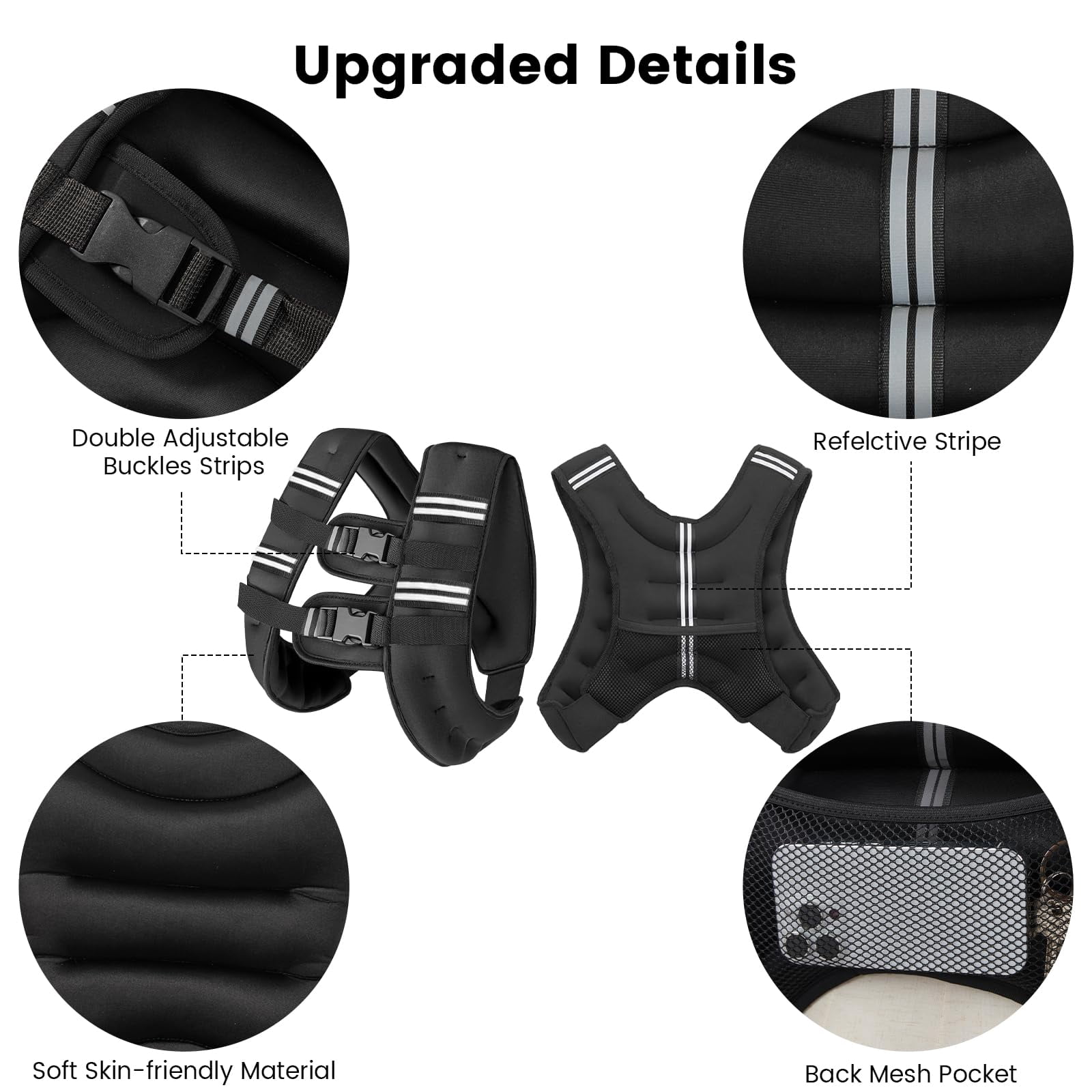 Weighted Vest Black 30 Lbs Strength Training Running Walking