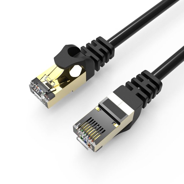 HP - Câble Réseau Ethernet Cat7 F / FTP, 600 MHz, 10 Gbps, RJ45, Longueur 1 Mètre, Noir