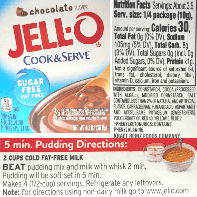 Jell-O Cook & Serve Chocolate Pudding 1.3 oz Box Pack of 3