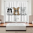 thumbnail image 2 of Ambesonne French Kitchen Curtains, Bulldog Domestic Pet Art, 55"x39", Dark Grey Camel White, 2 of 3