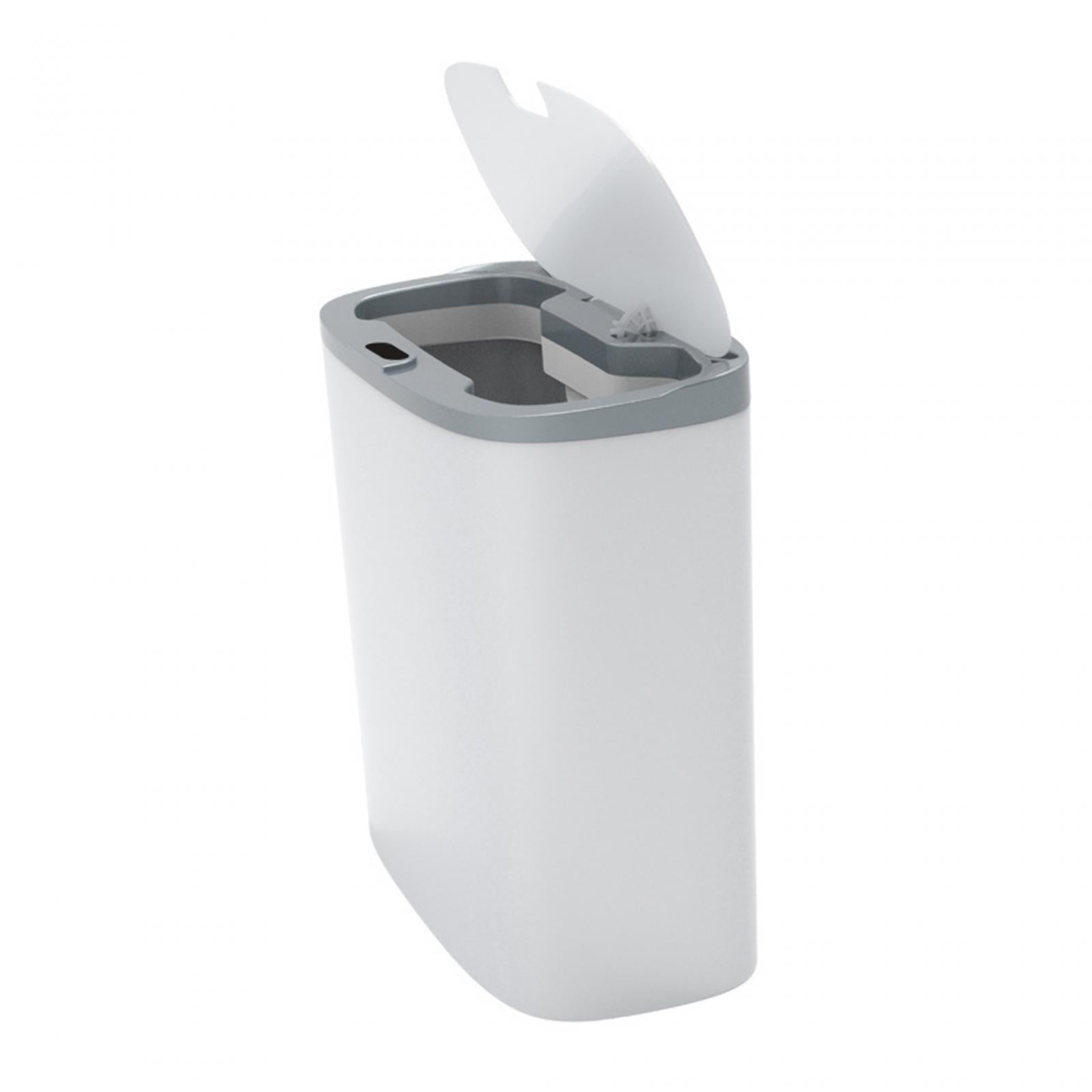 Touchless Trash Can, Electric Garbage Bin Toilet with Lid, Narrow Waterproof Intelligent Induction Trash Bin for Bedroom, Kitchen Bathroom gray