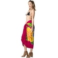 thumbnail image 4 of HAPPY BAY Women's Summer Wraps Swimwear Sarong Coverups Beachwear Skirt Bathing Suit Swim Cover ups Beach Cover-up Long Pareos for Women One Size Red, Floral, 4 of 5