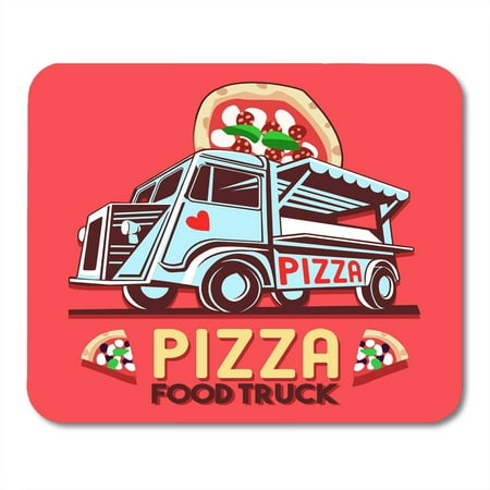 KDAGR Badge Food Truck Logotype for Pizza Fast Delivery Service Street Festival Van with Advertise Ads Car Mousepad Mouse Pad Mouse Mat 9x10 (Best Car For Food Delivery)