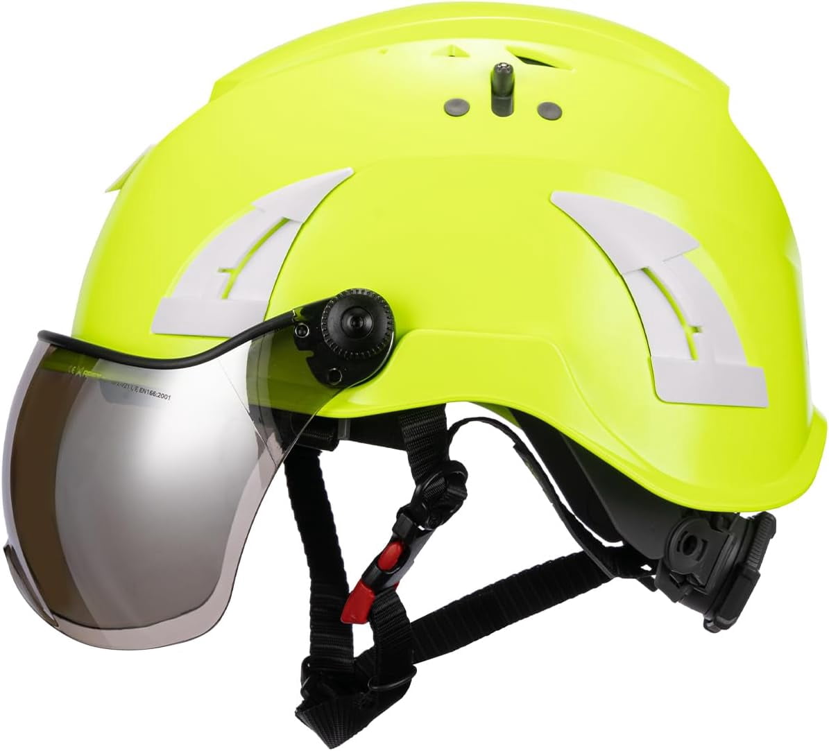 Land Helmets AeroPro Arborist Safety Helmet with Visor – ANSI Z89.1 Type 1 Class C Vented - Hard Hat for Fall Protection, Arborist & Technical Rescue - Green with Smoke Visor