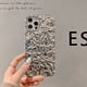 thumbnail image 3 of Funda de teléfono de lujo con pliegues de papel de aluminio plateado para iPhone 13 Pro Max 14 11 12 Pro Max XR XS 16 15promax Plus 14pro, funda de silicona suave, 3 of 5