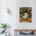 thumbnail image 3 of General Canvas Wall Art Picture 16x20in for Living Room Bedroom Vintage Cute Ghost Canvas Wall Art, Funny Ghost on A Swing in The Forest Aesthetic Poster White, 3 of 3
