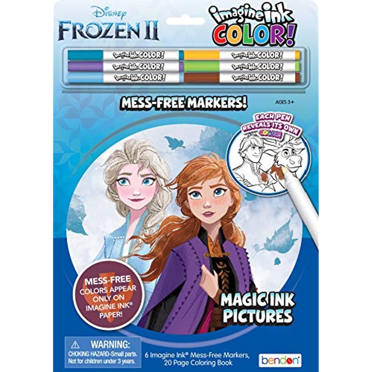 Disney Frozen II (Elsa and Anna) Coloring Book + Marker Pen 5PCS Set