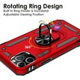 thumbnail image 5 of Entronix Case Designed for Apple iPhone 12 Heavy Duty Case with Built-in Kickstand, Dual Layer Protection with Rotating Holder Ring, Sturdy Case for Apple iPhone 12, Red, 5 of 6