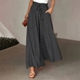 thumbnail image 2 of Women's Pants Fashion Casual Pants For Women Wide Leg Flowy Drape Ruffle Waist, 2 of 5