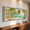 thumbnail image 2 of Beach Window Canvas Wall Art - Large Coastal Picture Landscape Canvas Prints Tropical Sea Paintings, Horizontal Summer Seascape Artwork for Living Room Bedroom, 2 of 7