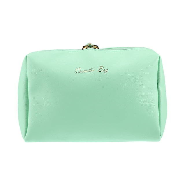 1 Pc Bolsa de Maquillaje Pequeña y Duradera para Vacaciones, Camping, Viajes de Negocios, Baño PVC Verde