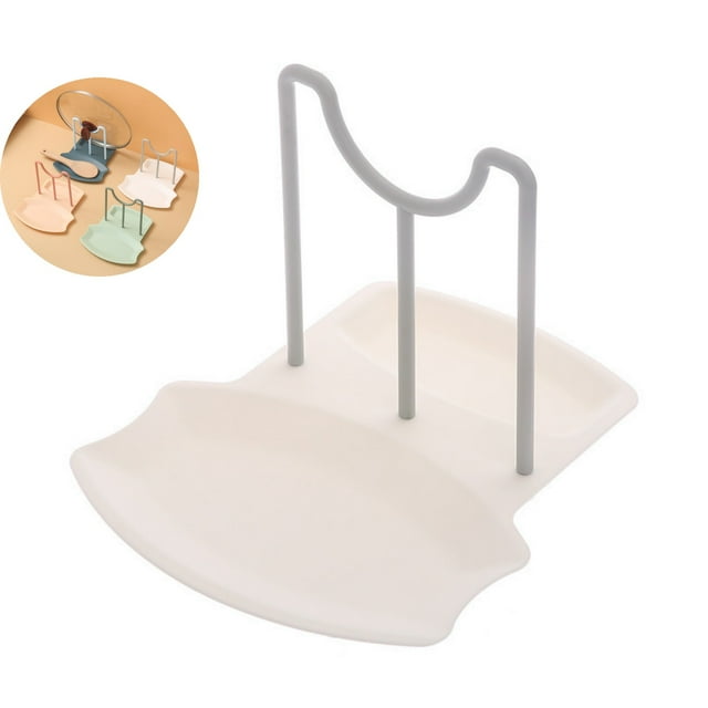 Dvruxg Dish Drying Rack Kitchen Organizer - Pot Lid Storage Shelf, Countertop Spoons Pad Bracket, Punch-Free Wall Mount Rack for Home Kitchen Accessories Tools