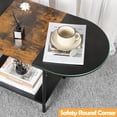 thumbnail image 4 of Coffee Tables for Living Room,2-Tier Small Oval Center Table Industrial Modern Style Coffee Tables with Storage Shelf and Wood Tabletop for Small Space,Home Office,Brown & Black, 4 of 8