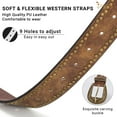 thumbnail image 4 of JASGOOD Western Belts for Women Vintage Brown Cowgirl Cowboy Country Belt for Jeans Pants, 4 of 10