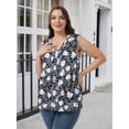 thumbnail image 6 of Baywell Women's Plus Size V-neck Sleeveless Blouses Pleated Tank Tops Casual Solid /Floral Printed Summer Sleeveless Shirts XL-5XL, 6 of 8