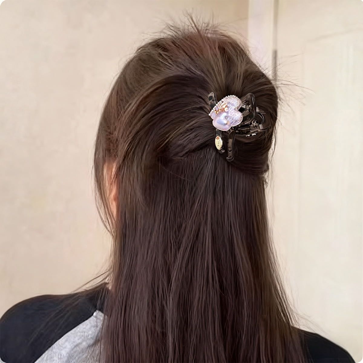 French Heart Hair Claw Clip, Sparkling Crystal Accessory, Luxury Trendy, Strong Hold Non Slip, Daily Wedding Party Gifts For Women